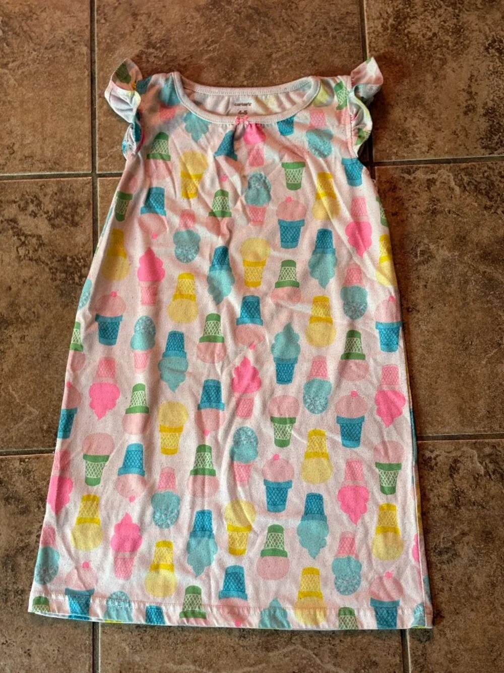 Carters Girls Ice Cream Cone Dress With Flutter Sleeves